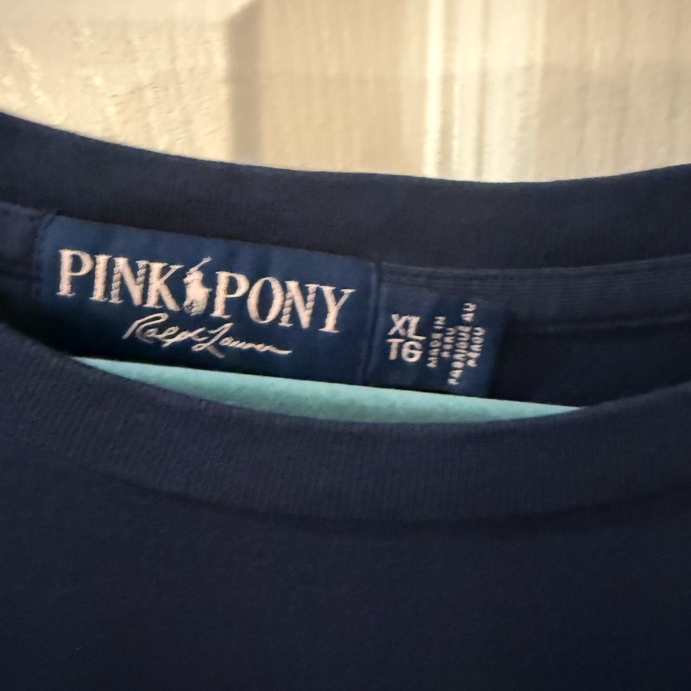 Ralph Lauren PINK PONY navy tee - Picture 3 of 4